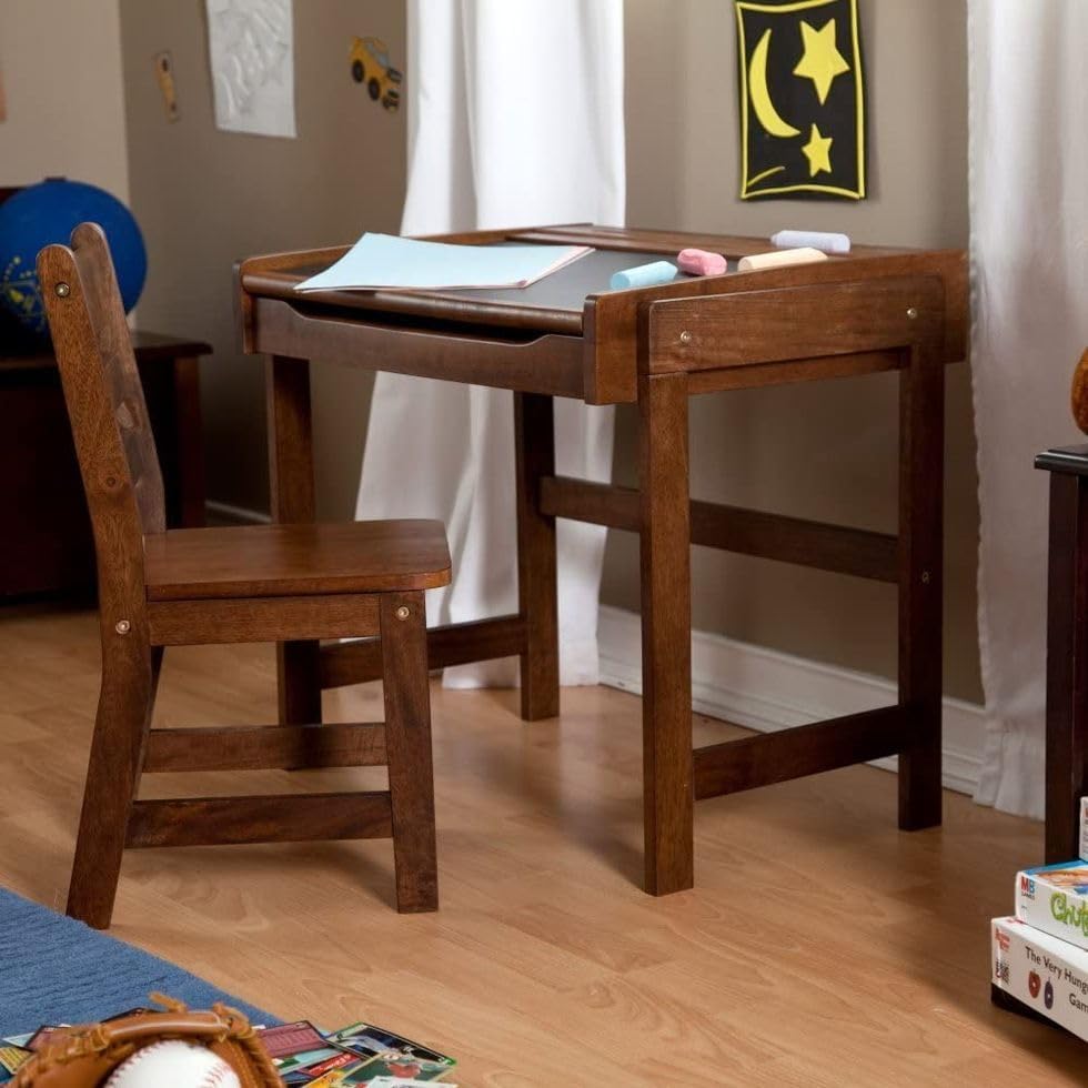 Lipper International Child's Chalkboard Desk and Chair